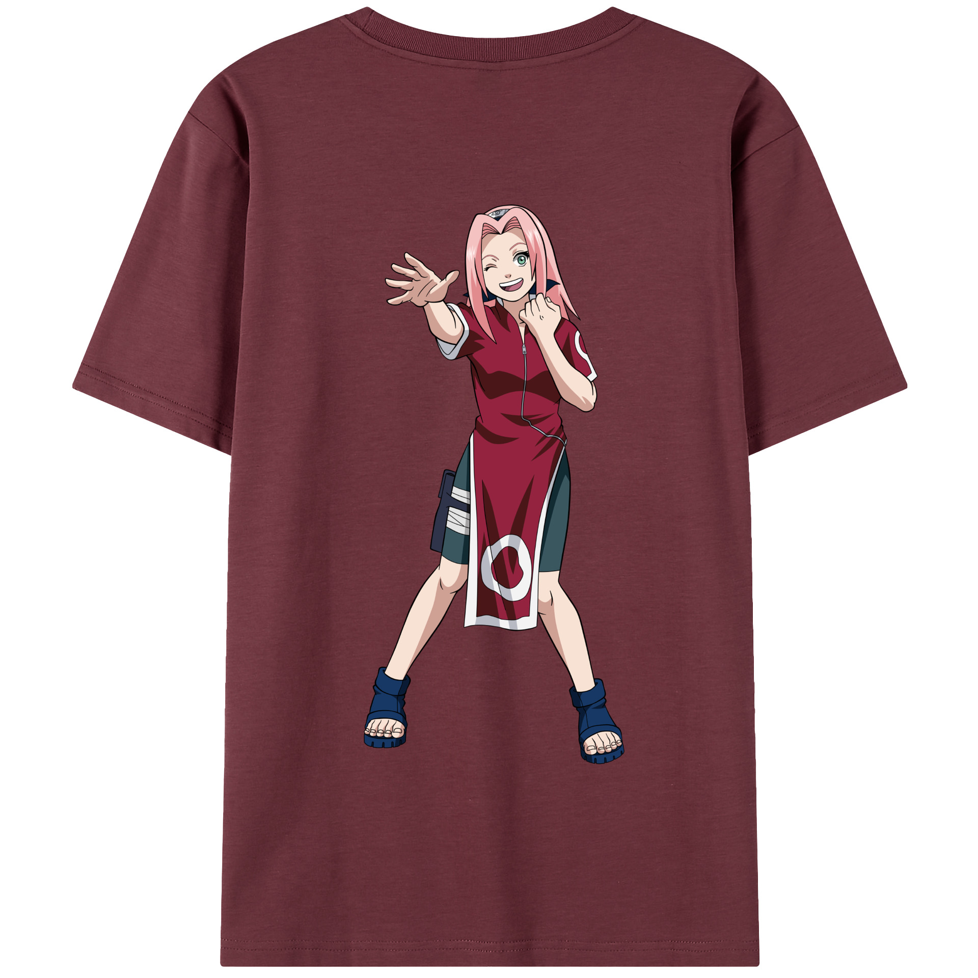 （画像用） NARUTO -ナルト- 春野サクラ Haruno Sakura 綿100％半袖Tシャツ（背面プリント）